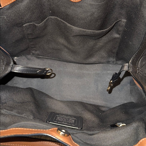 Coach Tote Lexy Signature Black Leather Embossed Bag - Picture 14 of 16